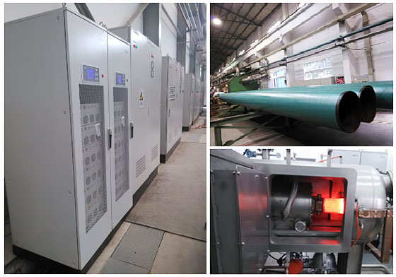 Heat treating equipment, resistance furnace, Delta APF, and pipe treatment pictures taken on-site.