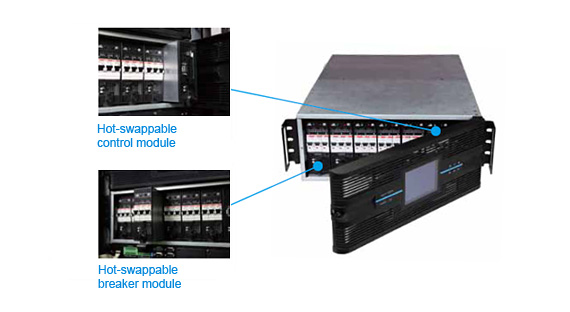 Rack-Mount Power Distribution Cabinet - Hot-swappable control and breaker module