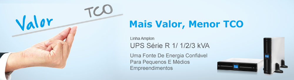 UPS Delta modelo R da série Amplon, Monofásico, 1/2/3 kVA - Mais Valor, Menor TCO