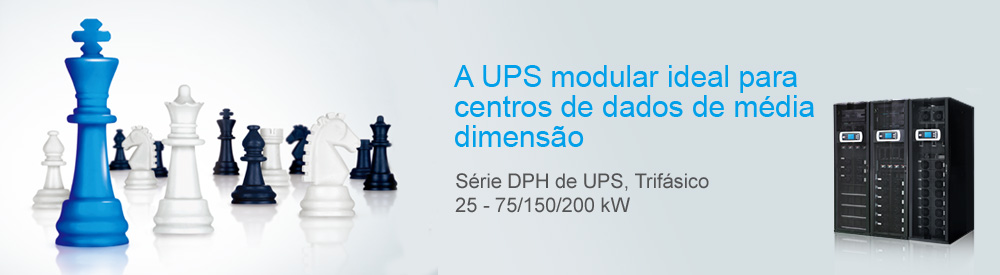 A UPS modular ideal para centros de dados de média dimensão - Série DPH, Trifásico, 25-75/150/200 kVA/kW