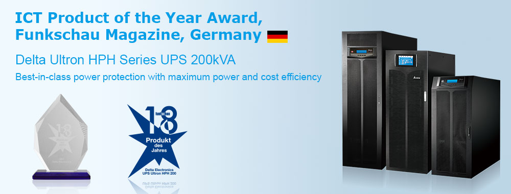 Delta’s high-performance Ultron HPH 200 kVA UPS earns prestigious funkschau Readers’ Choice Award
