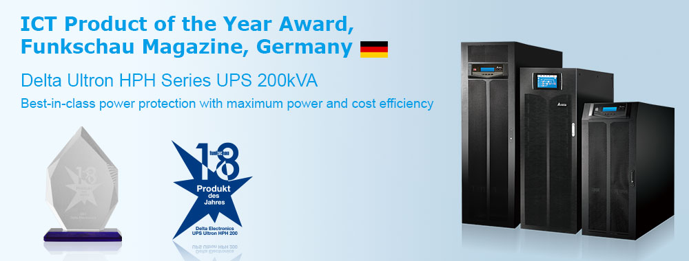 Delta’s high-performance Ultron HPH 200 kVA UPS earns prestigious funkschau Readers’ Choice Award 