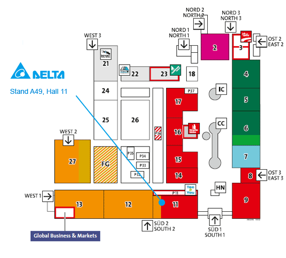 Hannover Messe 2014 - Delta map