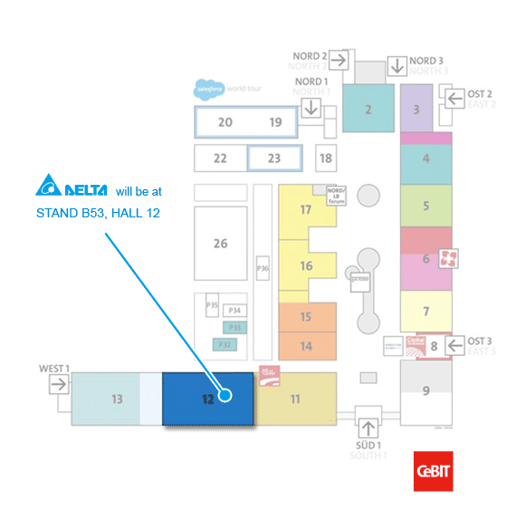 CeBIT 2016 - Delta will be at Stand B53, Hall 12