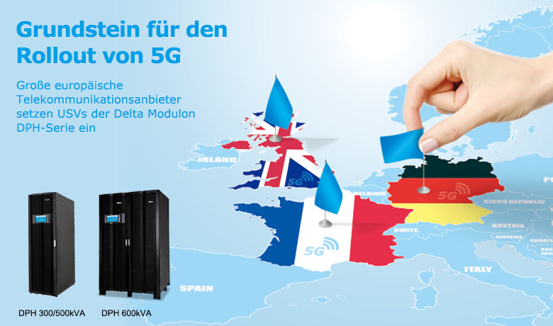 Große europäische Telekommunikationsanbieter setzen USVs der Delta Modulon DPH-Serie ein