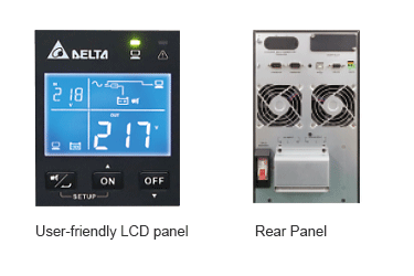 Delta N series 6kVA, 10kVA UPS - Rear Panel, LCD panel