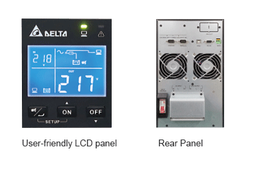 Delta N series 6kVA, 10kVA UPS - Rear Panel, LCD panel