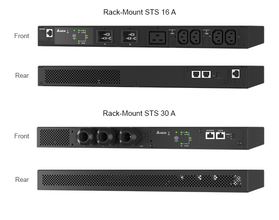 Static Transfer Switch Series front and rear - 16A and 30A