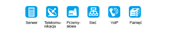 Zastosowania: Serwery, Telekomunikacja, Przemysł, Sieci, VolP, Magazyny danych, Aparatura medyczna